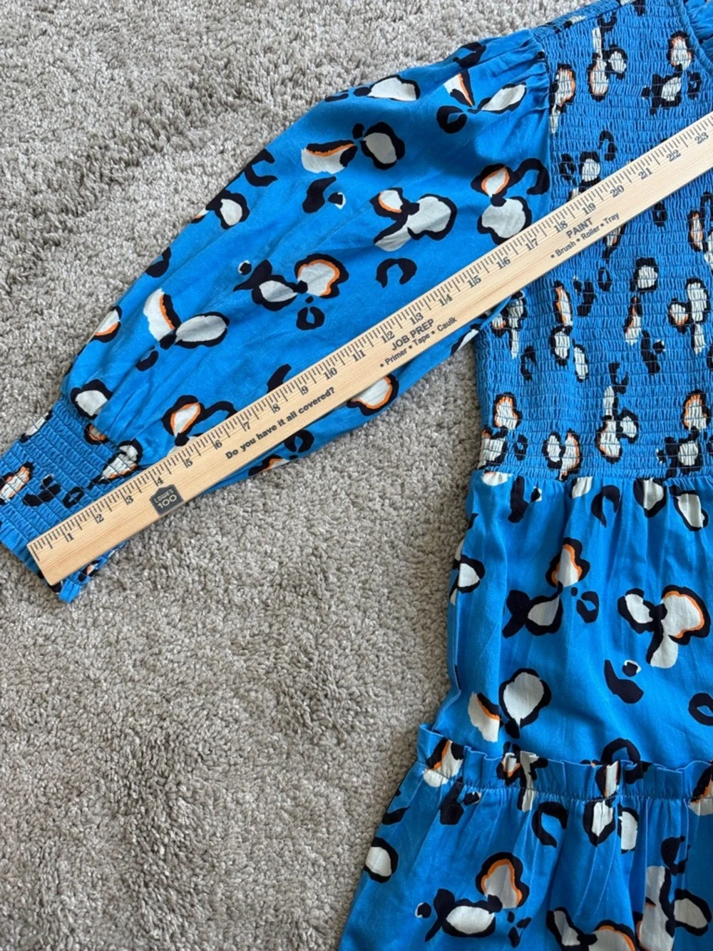 Briton Court NWT Blue Leopard Smocked Tiered Mini Dress Boho XL - Picture 13 of 13